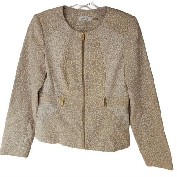 Calvin Klein Jacquard Zip Dress Jacket - Picture 1 of 7